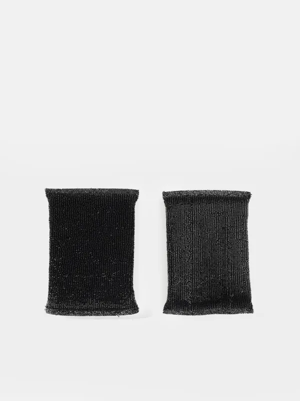 Ыдыс жууға арналған Губка, 13x9 см, 2 дана, ПЭТ / полиуретан, қара, қара таза, image-2