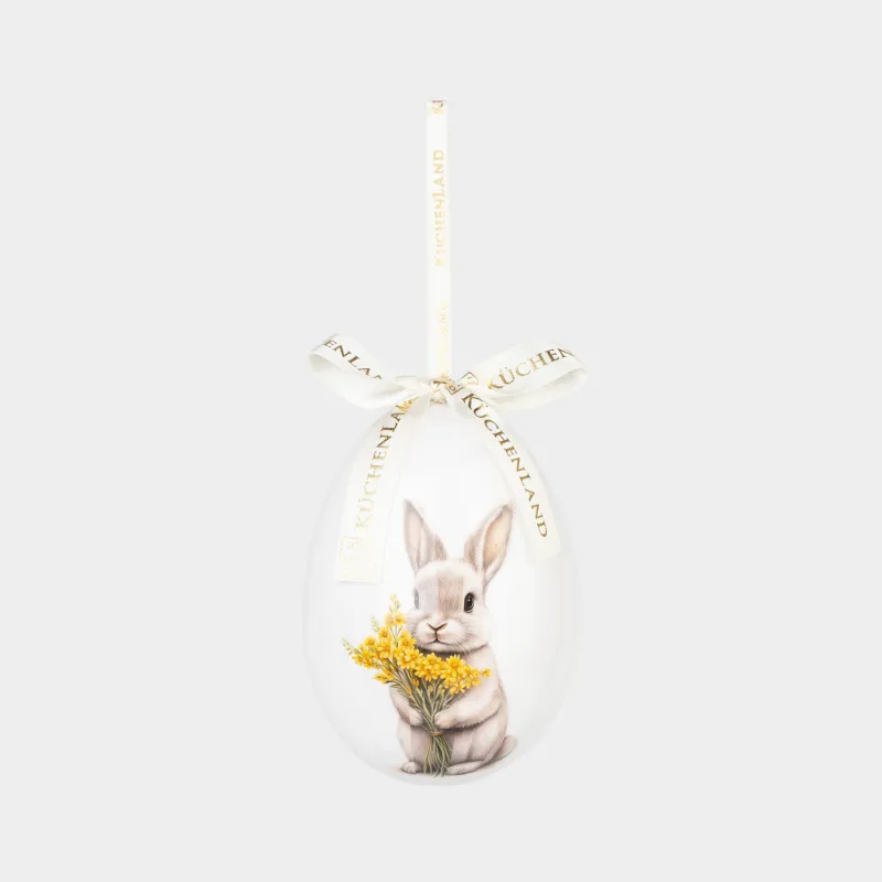 Салпыншақ, Пасха жұмыртқасы, 10 см, пенопласт, Гүлдері бар қоян, Easter