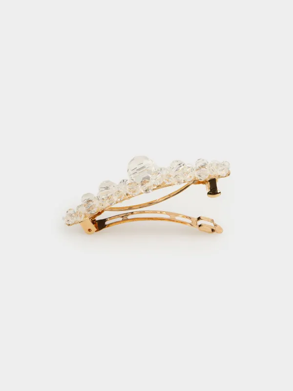 Шаш қыстырғыш, 7 см, металл/шыны, Кристалдар, Jewelry crystal, image-2