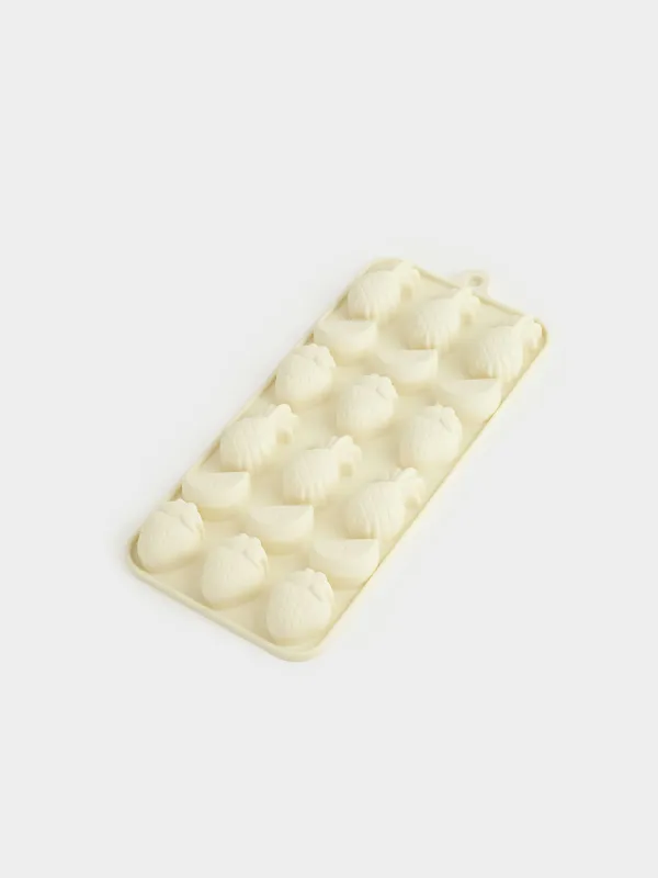 Форма для льда и шоколада, 23х10 см, 18 отд, силикон, молочная, Фрукты, Bakery, image-2