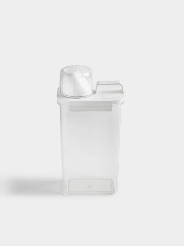 Контейнер для стирального порошка, 2,3 л, с мерником, пластик, белый, Compact, image-1
