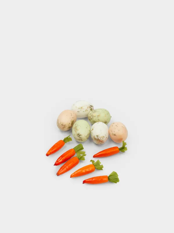 Набор декоративный, 12 шт, Морковка и яйца, Easter decor, image-1