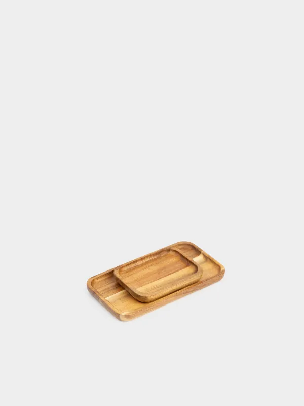 Набор блюд, 12/20 см, 2 шт, дерево, прямоугольное, Eco home, image-0