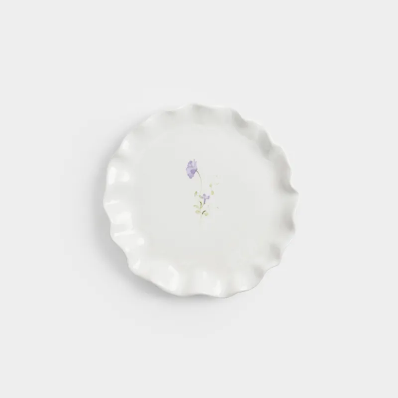 Тарелка закусочная, 19 см, Полевой цветок, Crumple flower