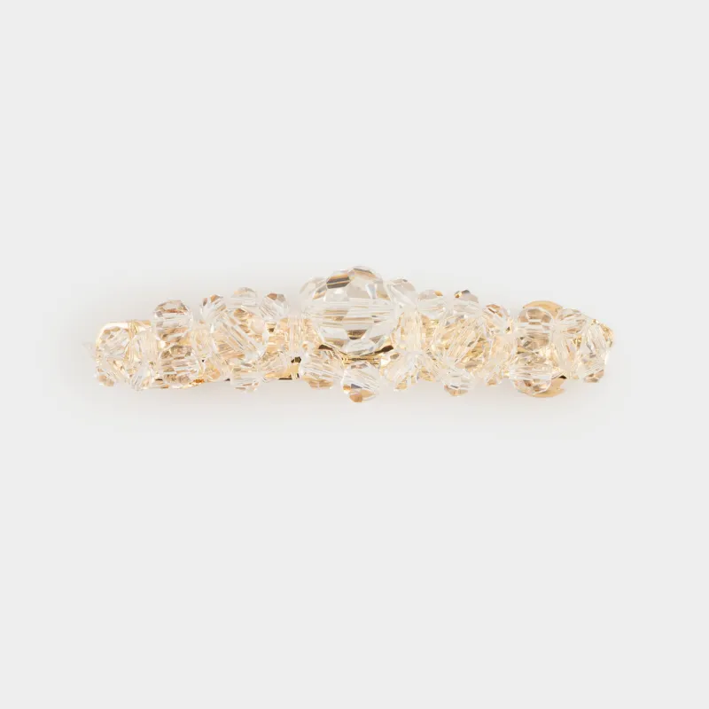 Шаш қыстырғыш, 7 см, металл/шыны, Кристалдар, Jewelry crystal