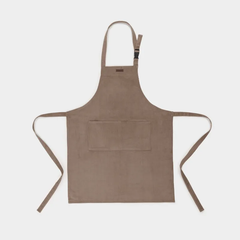 Фартук, 68х85 см, в рубчик, вельвет, коричневый, Moire kitchen