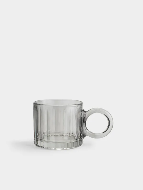 Кружка, 300 мл, стекло, серая, Clear color, image-0