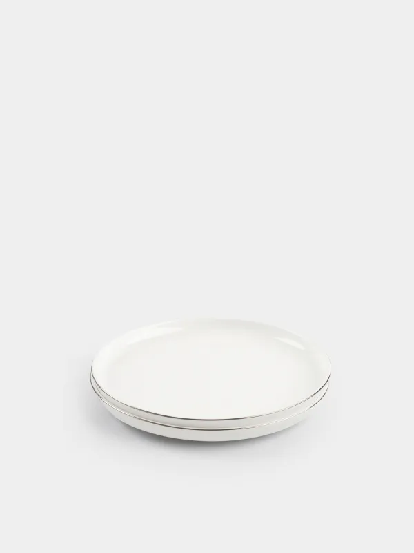 Тәтті тағам тәрелкесі, 20 см, 2 дана, фарфор F, ақ, Ideal silver, image-3