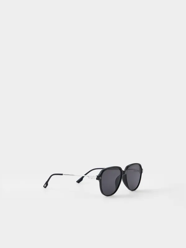 Күннен қорғайтын көзілдірік, металл/пластик, шаршы, қара, Eyewear, image-1