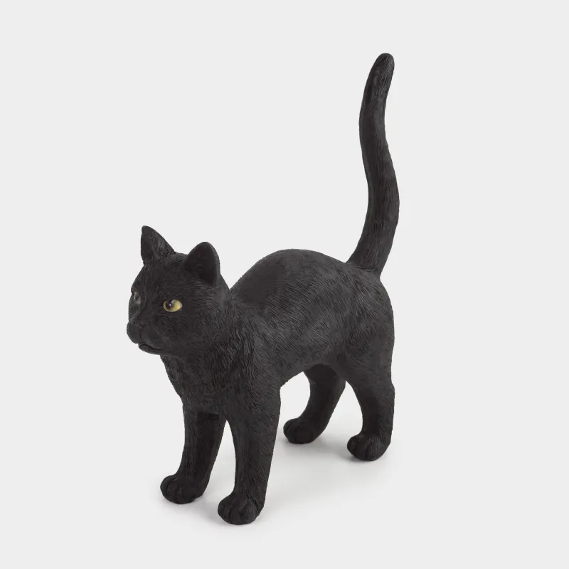 Мүсінше, 24х23 см, полирезин, қара, Мысық, Cat night, image-0