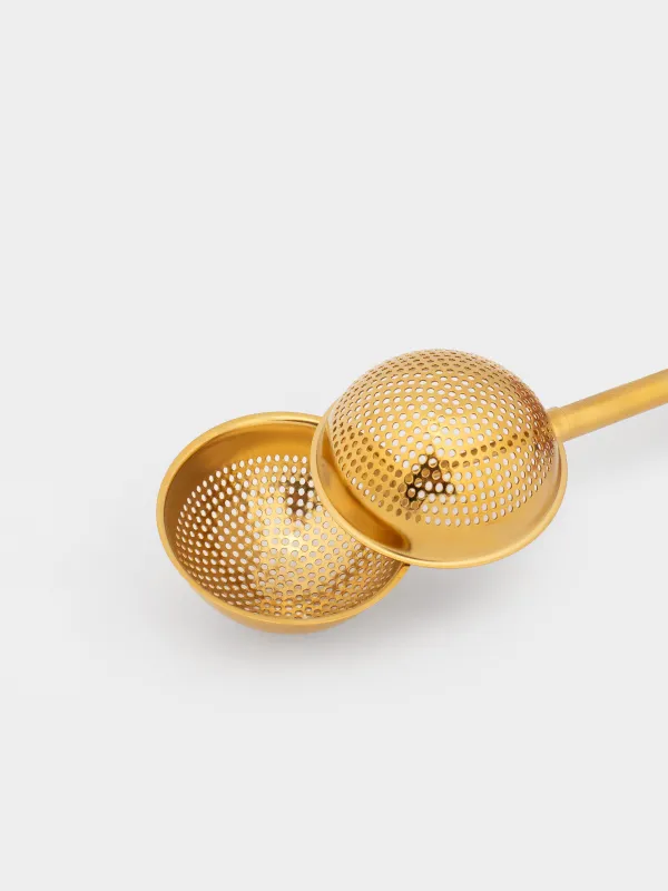 Сито для заваривания чая, 17 см, сталь, золотистое, Шар, Classic gold, image-2
