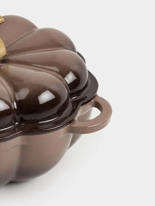 Кәстрөл, 20 см, 1,7 л, қақпағы бар, шойын, қоңыр, асқабақ, Gourd, image-2