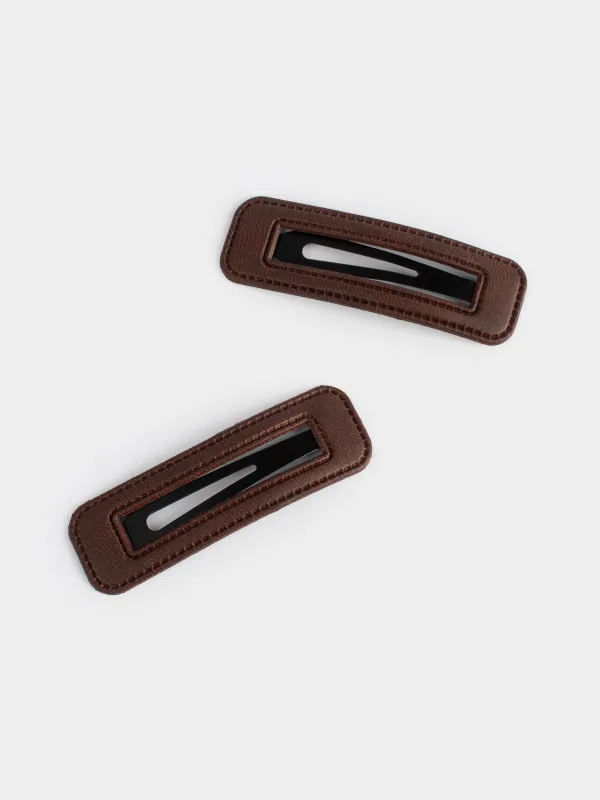 Заколка для волос, Basic Leather, image-1