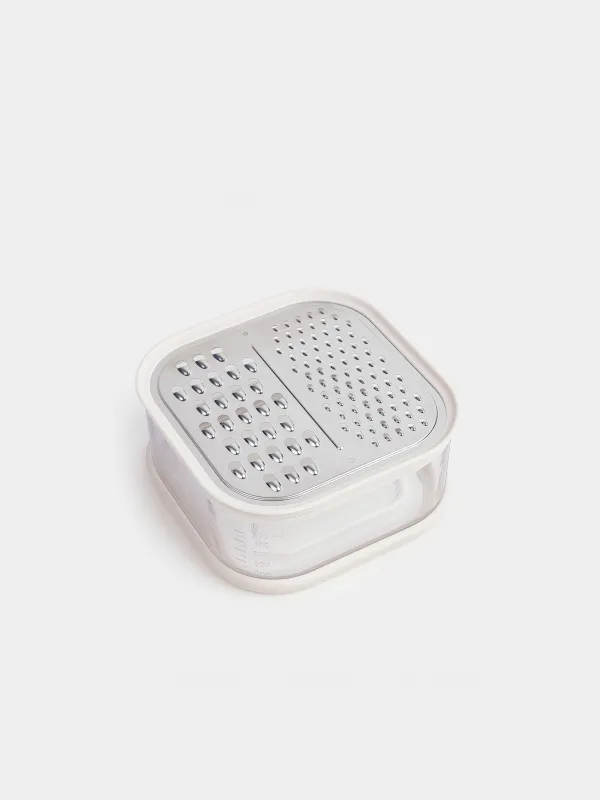 Үккіш, 14х14 см, контейнері бар, болат/пластик, сүт түстес, Soft kitchen, image-0