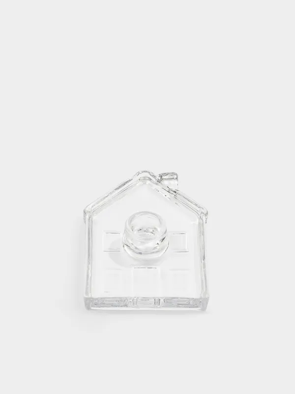 Шам ұстағыш, 14 см, жіңішке шамға арналған, шыны, House shape, image-1