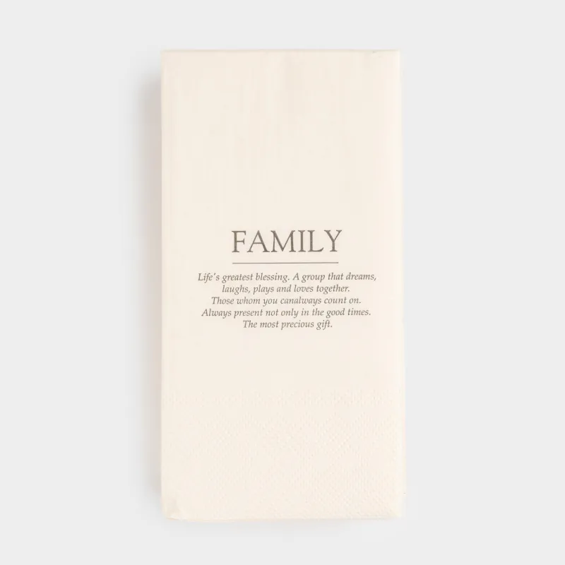 Қағаз майлықтар, 33х33 см, 20 дана, тікбұрышты, ақ, Family, Course