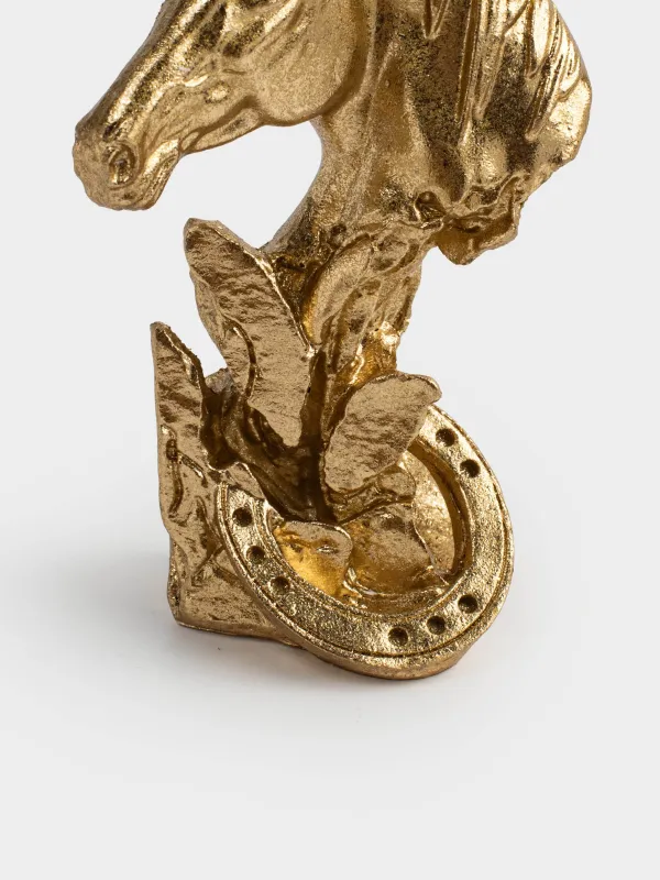 Статуэтка, 12 см, Голова лошади, Horse gold, image-1
