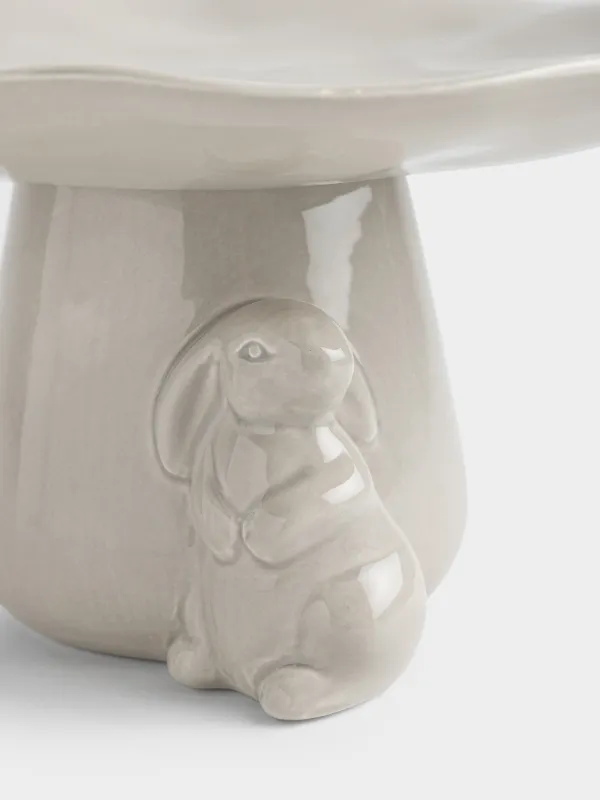 Блюдо на ножке, 20х12 см, Кролики, Rustic Easter, image-1