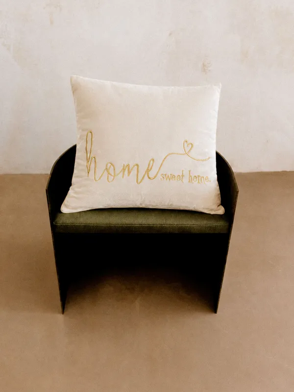 Сәндік жастық, 45х45, барқыт, сұр-қоңыр, Sweet home, Scroll, image-2