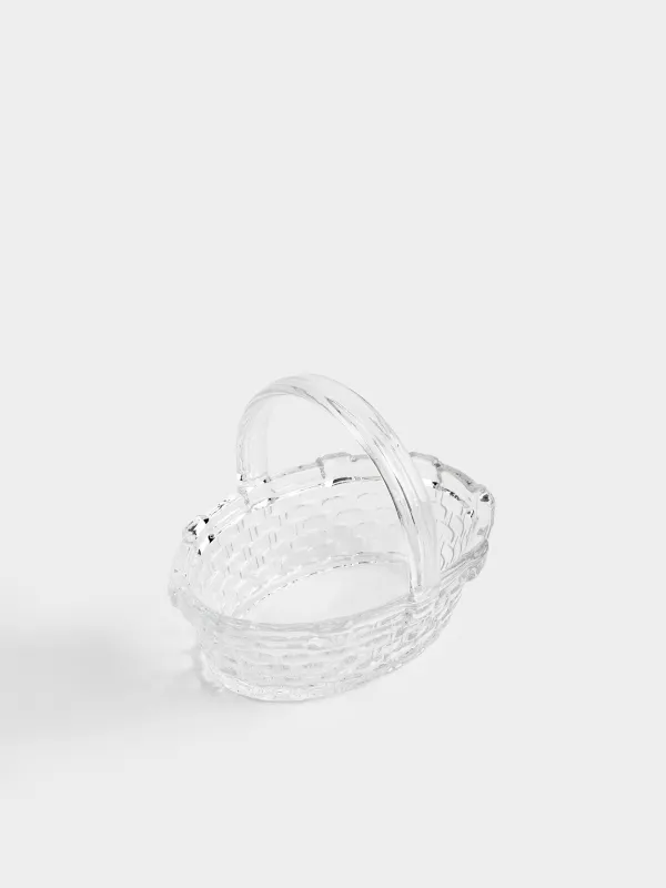 Жеміс вазасы, 17x14 см, тұтқасы бар, шыны Р, Себет, Clear pattern, image-1