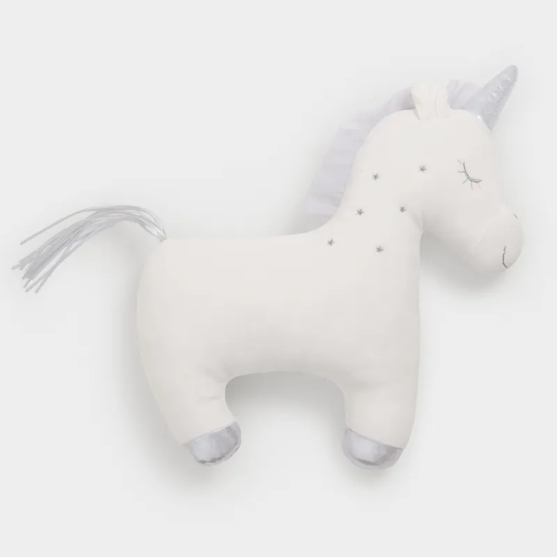 Сәндік жастық, 40х48 см, полиэстер, ақ, Бір мүйізді, Unicorn