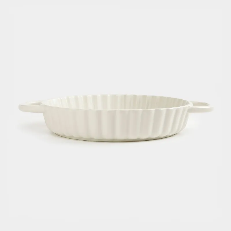 Пісіруге арналған ыдыс, 25 см, керамика, дөңгелек, сүт түстес, Cakes ivory