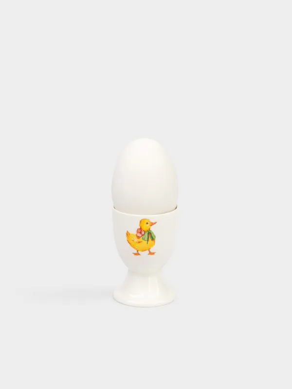 Подставка для яйца, детская, 7 см, фарфор N, белая, Утенок, Easter Kids, image-3