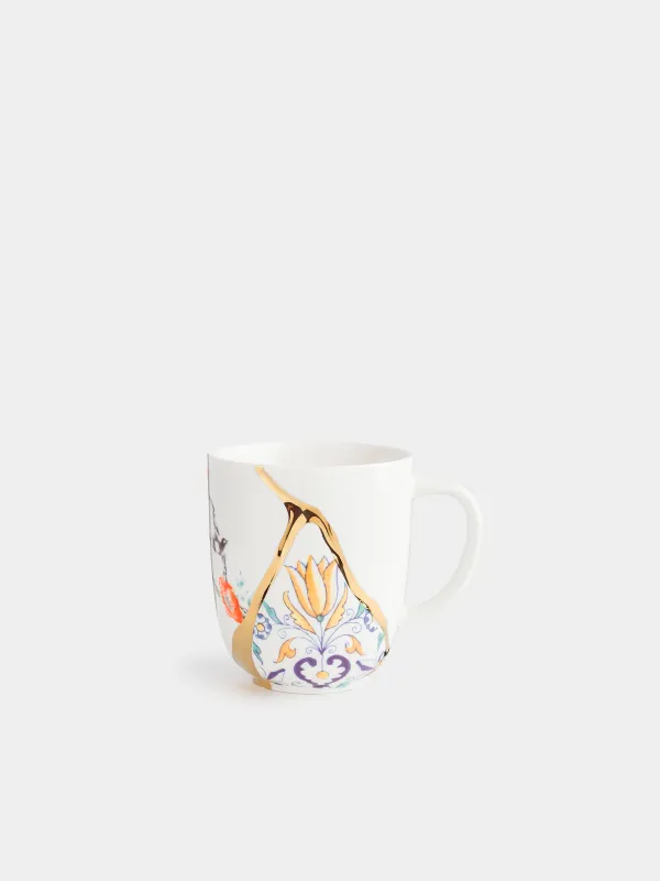 Саптыаяқ, 330 мл, фарфор N, ақ-алтын, Кинцуги, Kintsugi, image-0