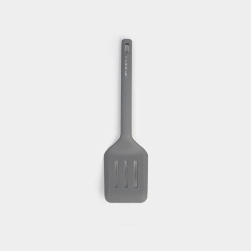 Лопатка, 30 см, с прорезями, силикон, серая, Grey steel