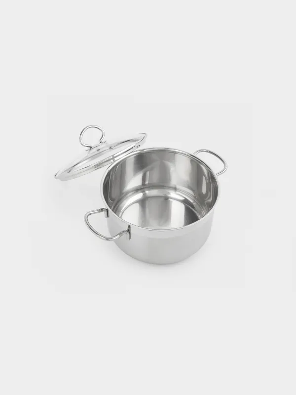 Кәстрөл, 20 см, 3,5 л, қақпағы бар, болат/шыны, Egoist lite, image-2
