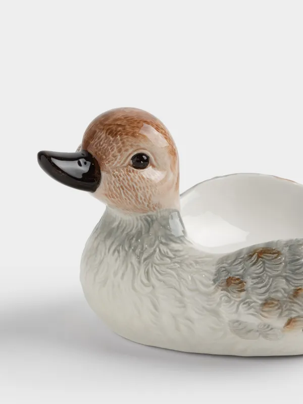 Терең ыдыс, 23х16х12 см, керамика, ақ және қоңыр, Үйрек, Duck, image-3
