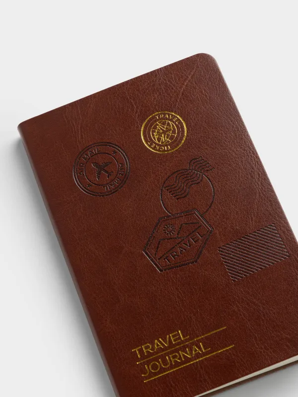 Жазбаларға арналған дәптер, 9х14 см, 80 парақ, полиуретан, қоңыр, Travel journal, Stationery travel, image-3