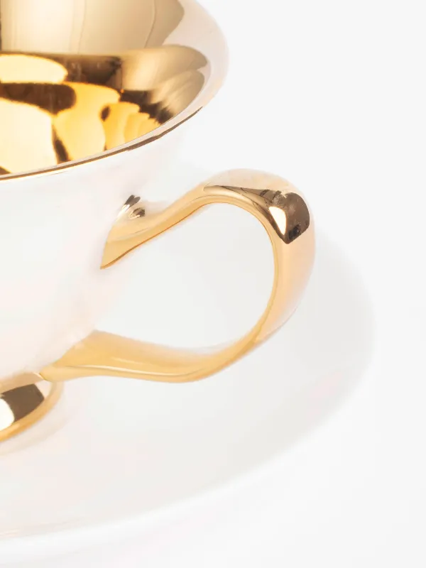 Шай жұбы, 220 мл, 1 адам, 2 зат, фарфор N, алтын-сүт түстес, Elegant gold, image-3
