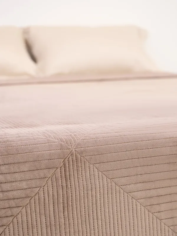 Көрпе, 220х240 см, көрпе, барқыт / микрофибра, қоңыр, Гауһар, Stitch velvet, image-3