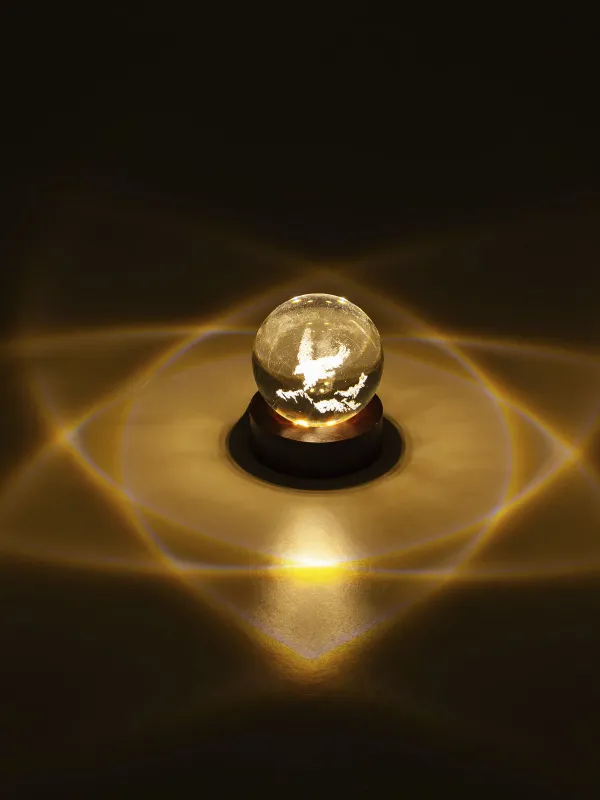Светильник декоративный, 7 см, с подсветкой, стекло/дерево, Орел, Illumination, image-1