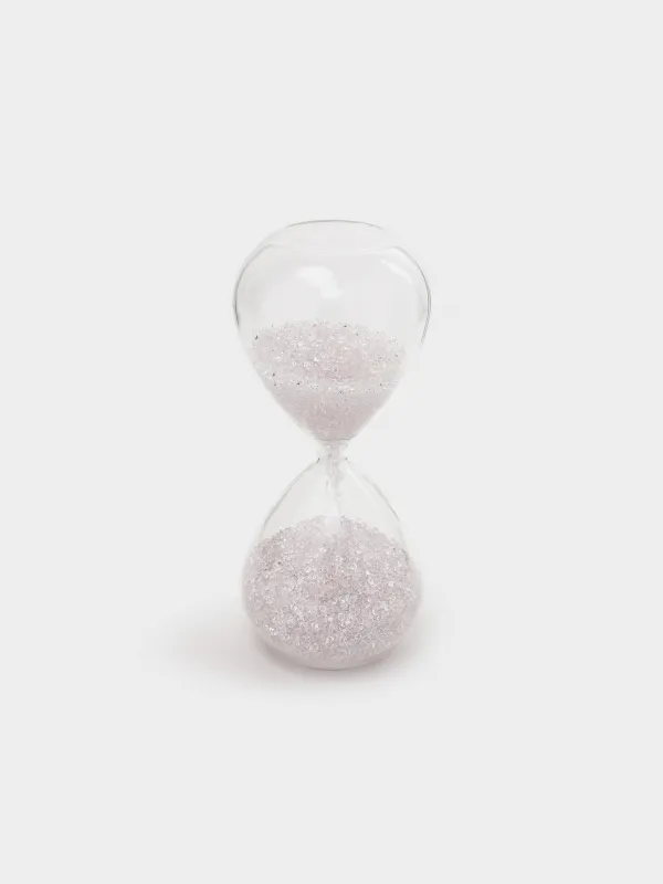 Часы песочные, 20 см, 15 секунд, с кристаллами внутри, стекло, Sand time, image-0
