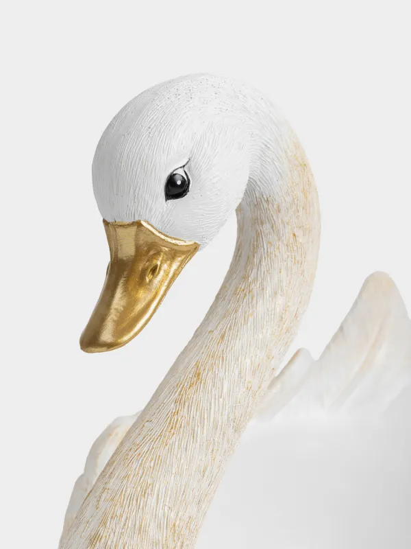 Кәмпит ыдысы, 29x25 см, полирезин, сүт және алтын түстес, Аққу, Swan, image-2