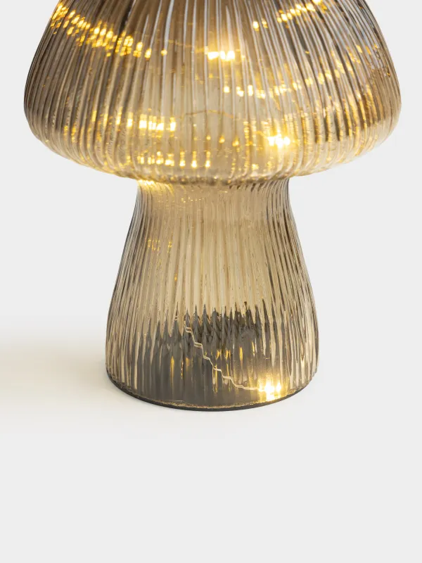 Сәндік шам, 14 см, шыны, сұр-қоңыр, Саңырауқұлақ, Illumination shape, image-2