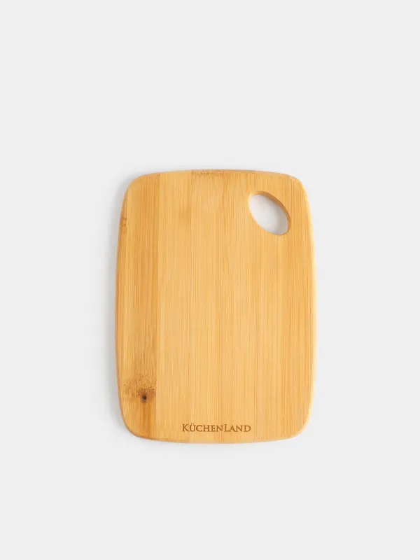 Кесу тақтасы, 20х15 см, тікбұрышты, дөңгелек, бамбук, Bamboo, image-0