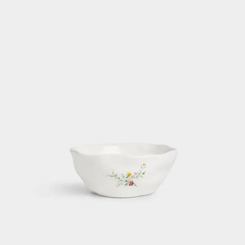 Пиала, 14х6 см, 500 мл, керамика D, молочная, Цветы, El flower