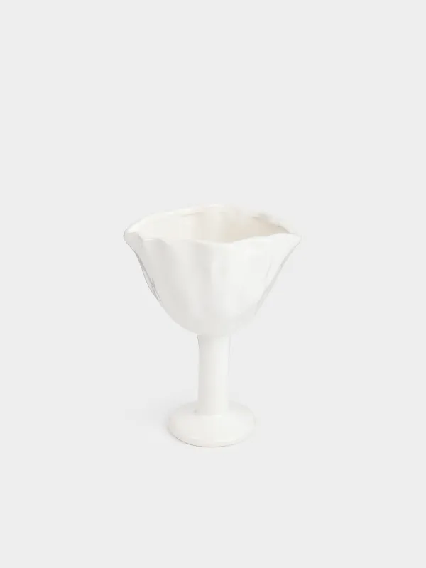 Креманка, 15 см, 200 мл, керамика D, молочная, Мятый эффект, Crumple, image-3