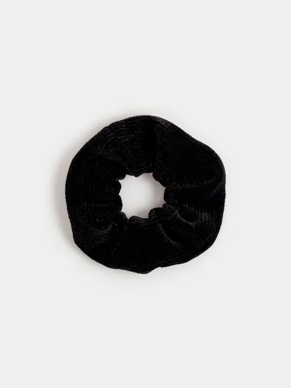 Резинка для волос, 10 см, вельвет, черная, Hair velvet, image-0