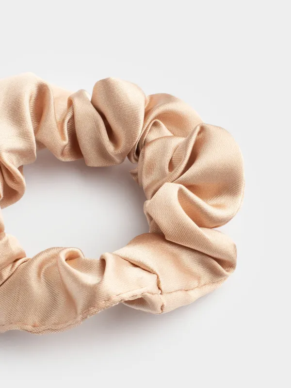 Шашқа арналған серпімді жолақ, 6 см, атласты, бежевый, Silk, image-2
