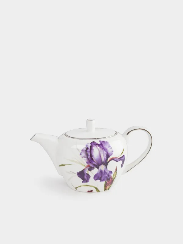 Шайнек, 1,2 л, фарфор F, күміс жиегі бар, Құртқашаш, Antarctica Flowers, image-0