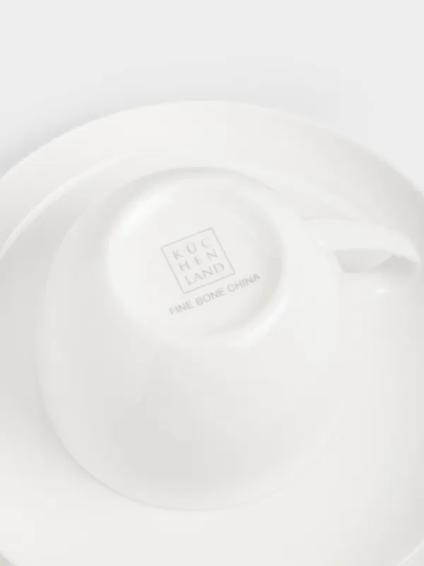 Шай жұбы, 6 тұлға, 12 зат, 250 мл, фарфор F, ақ, Ideal white, image-5