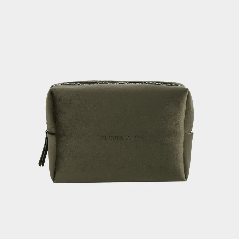 Косметикалық сөмке, 25х17 см, барқыт, жасыл, Velvety