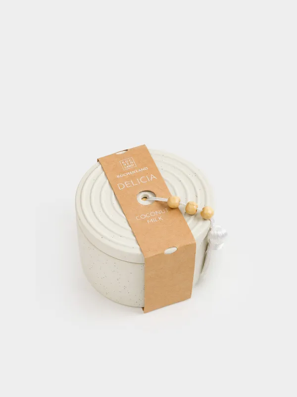 Хош иісті шам, 7 см, шам ұстағышта, шашақпен, керамика, Sage and Sea salt, Delicia, image-5