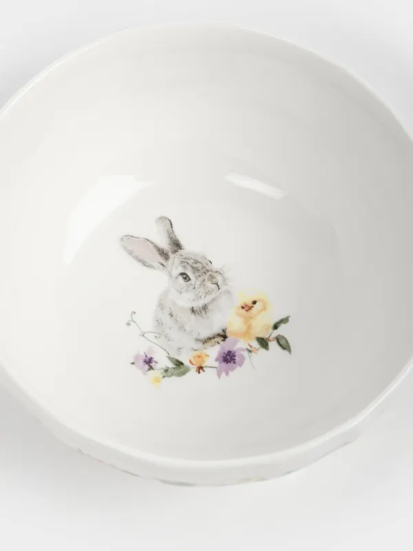 Салат ыдысы, 16х5 см, мл, фарфор N, ақ, Қоян және балапан, Rabbit Easter, image-2