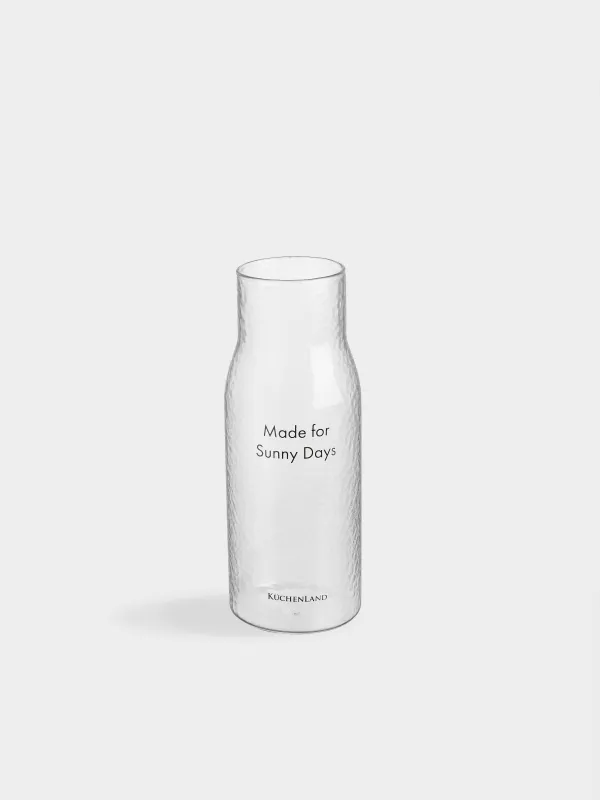 Сусындарға арналған бөтелке, 1л, шыны Б/тығын, Made for sunny days, Ripply font, image-3