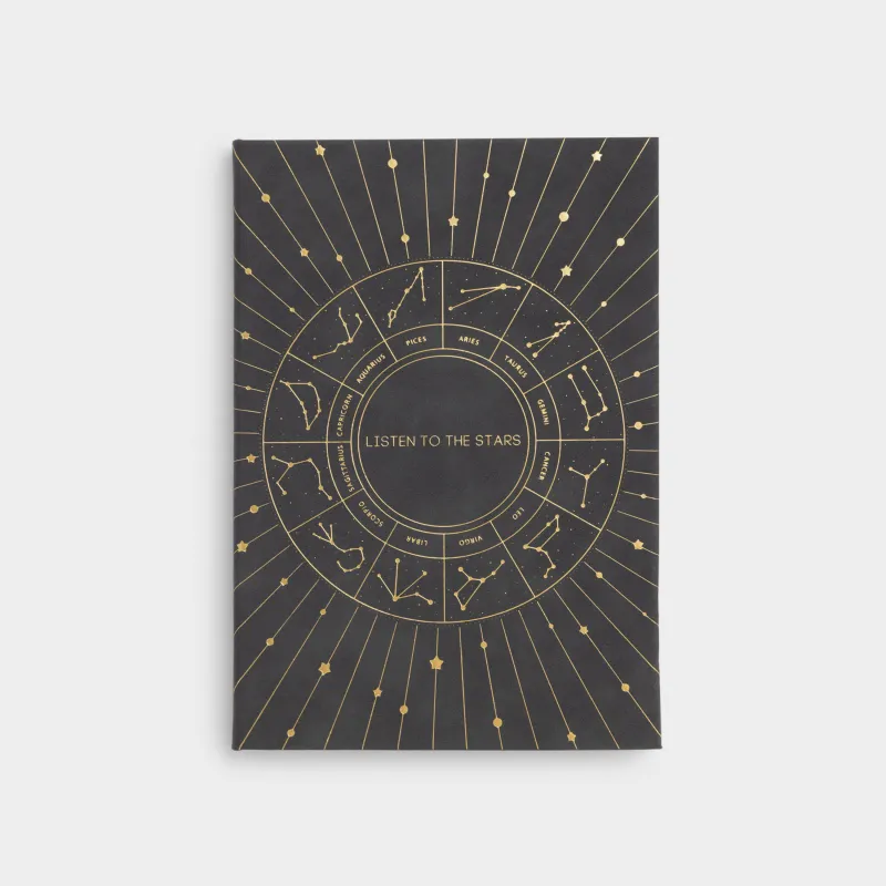 Блокнот, 14х20 см, 80 п, полиуретан, қара, Зодиак белгілері, Stationery black